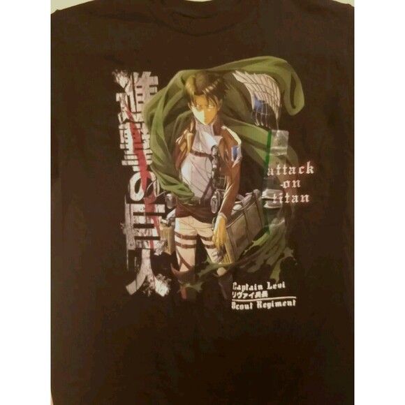 Attack On Titan Captain Levi Men's Medium Black T-shirt - Picture 2 of 9